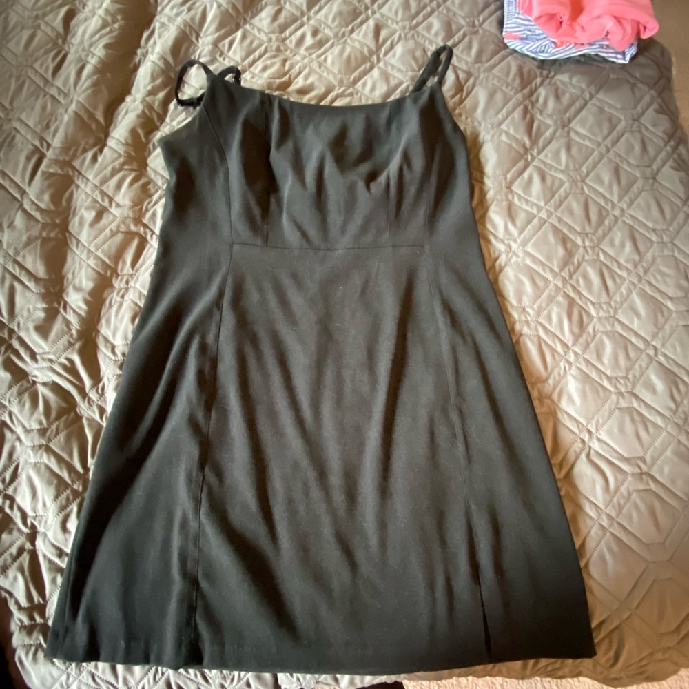 Mid length black dress